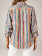Women's Printed Cotton Shirt | Oversized Long Sleeve Button Front