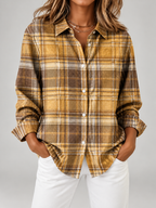 Women's Striped Cotton Shirt | Relaxed Long Sleeve Button Front