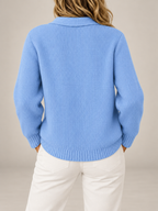 Women's Collared Knit Cardigan | Button Front Relaxed Overshirt