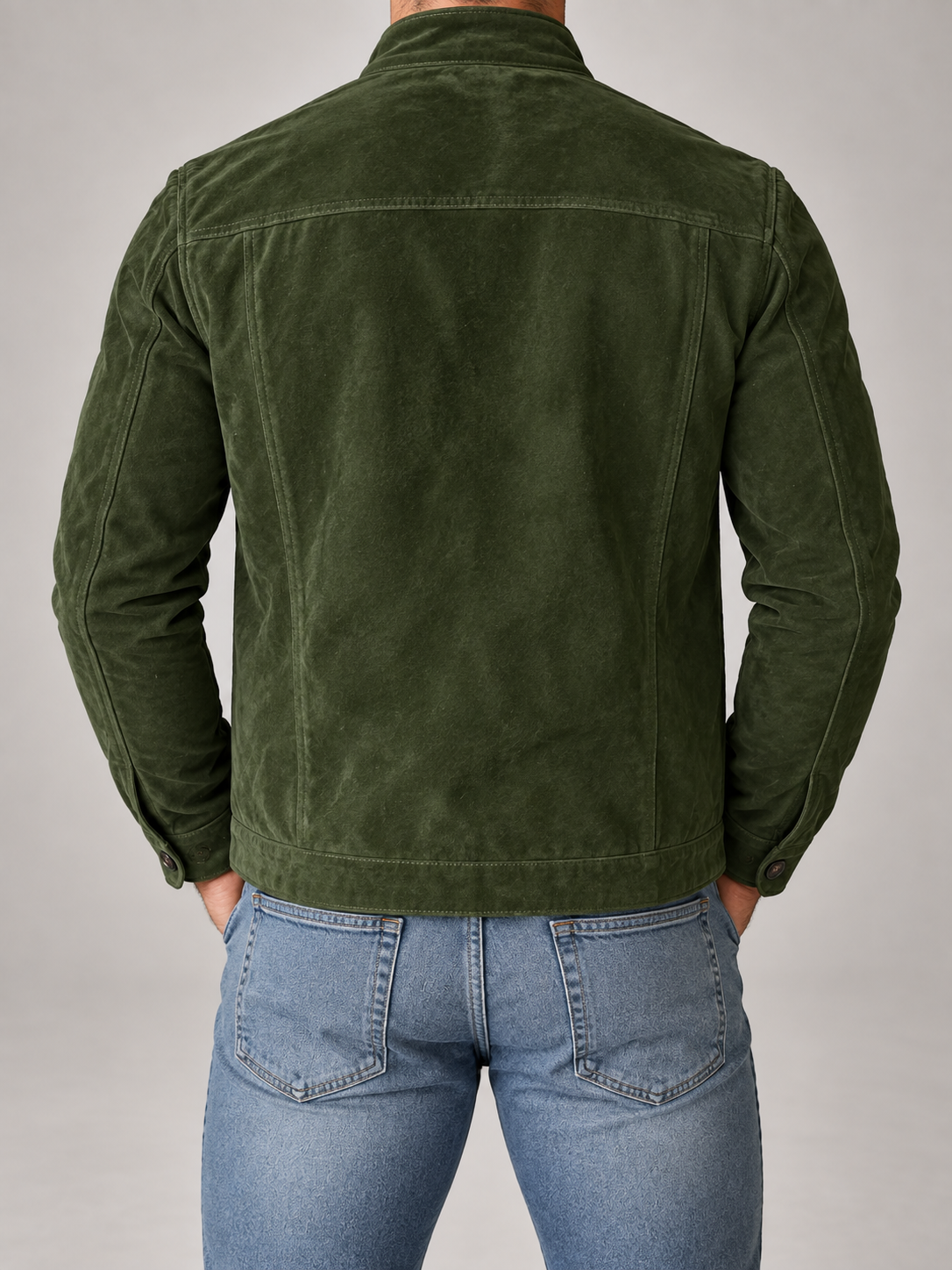Men's Corduroy Jacket | Stand Collar Button Front Overshirt