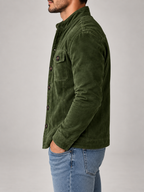 Men's Corduroy Jacket | Stand Collar Button Front Overshirt