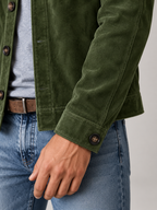 Men's Corduroy Jacket | Stand Collar Button Front Overshirt