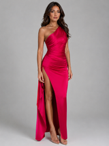 Women's Satin-Feel High Split Maxi Dress