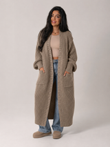 Women's Longline Open Front Knit Cardigan