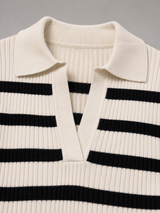 Women's Striped Half-Zip Knit Sweater