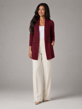 Women's Shawl Collar Button-Tab Cardigan