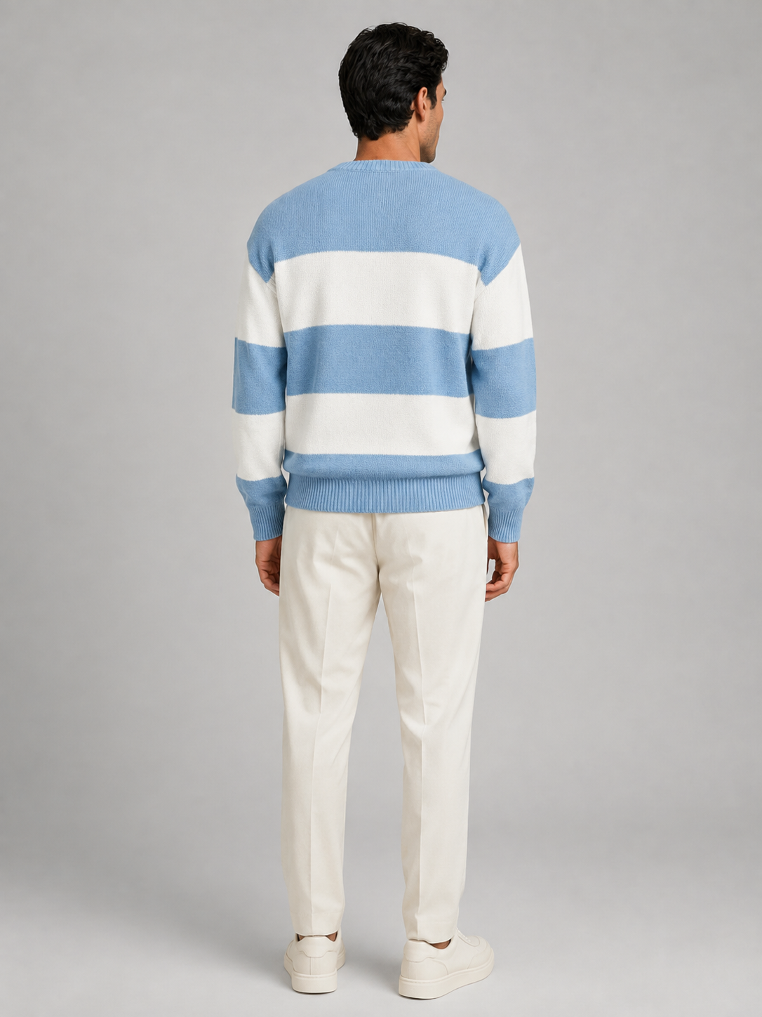 Men's Block Stripe Crewneck Sweater