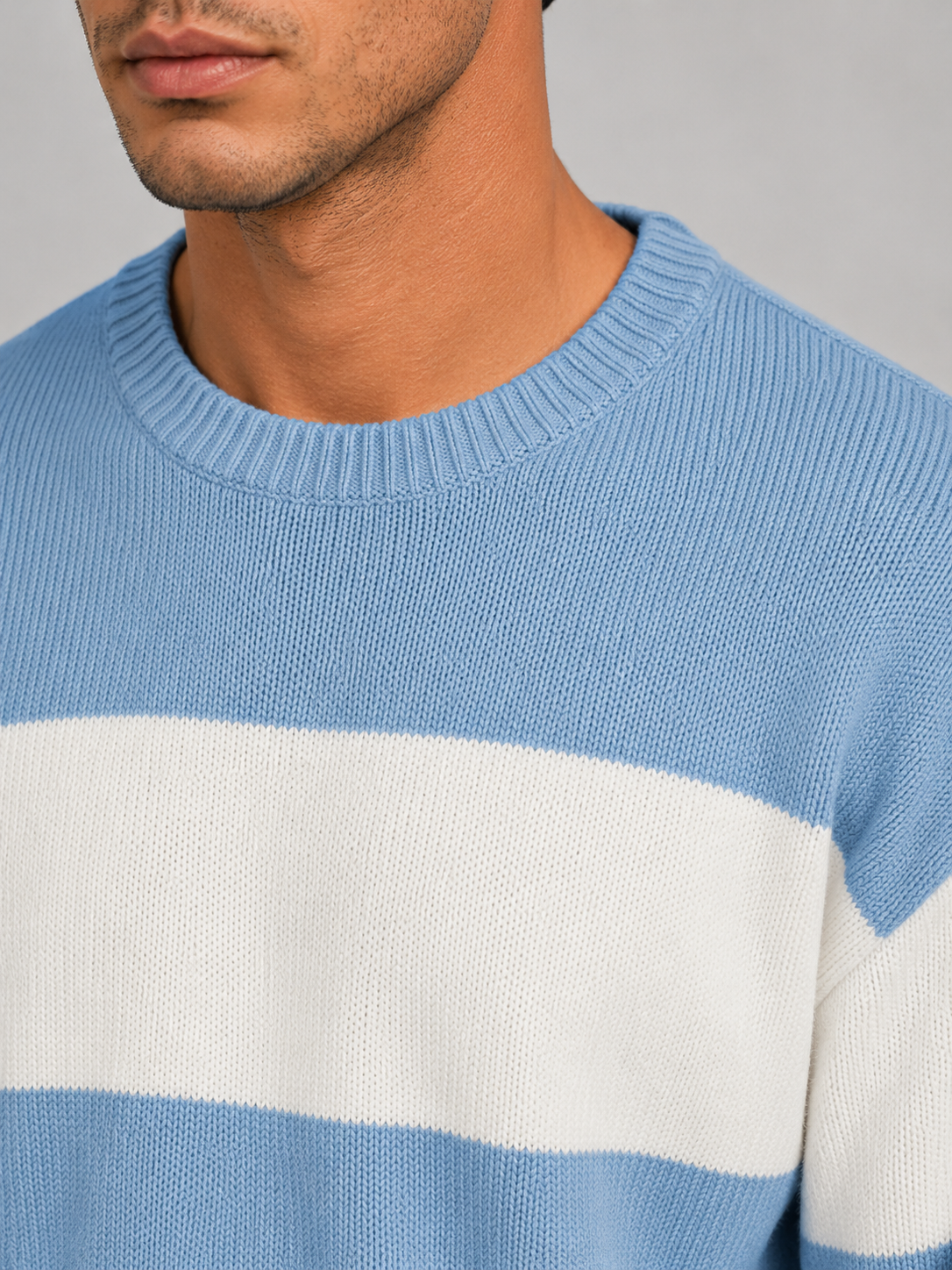 Men's Block Stripe Crewneck Sweater