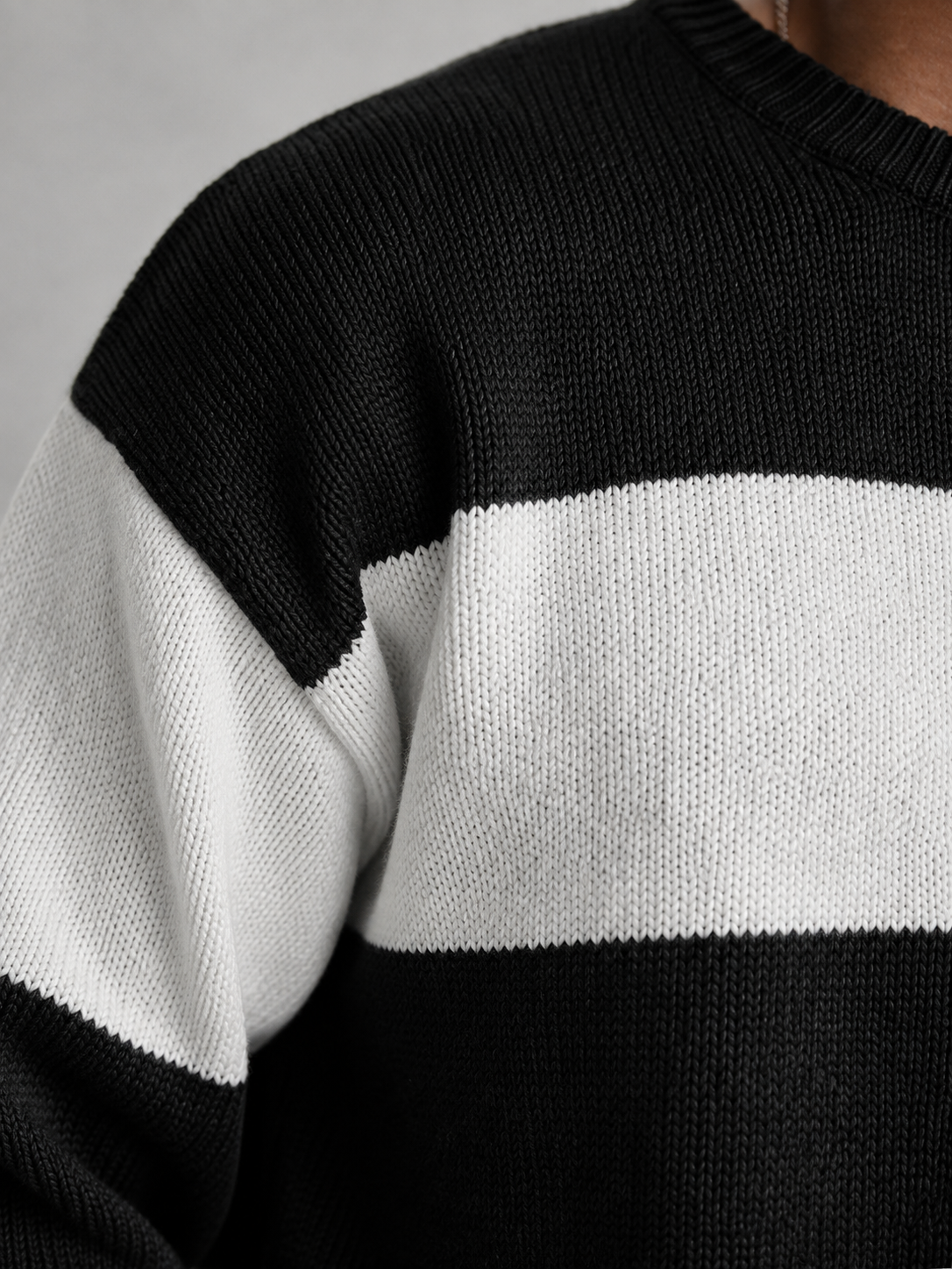 Men's Block Stripe Crewneck Sweater