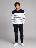 Men's Fine Stripe Crewneck Sweater