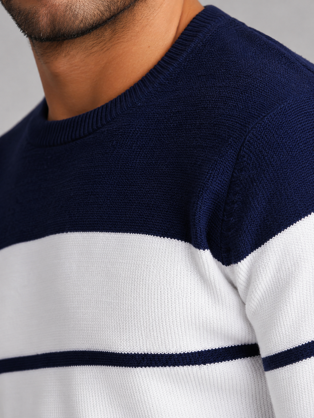 Men's Fine Stripe Crewneck Sweater