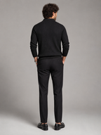 Men's Ribbed Open-Collar Polo Sweater