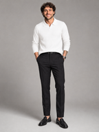 Men's Ribbed Open-Collar Polo Sweater