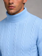 Men's Cable Knit Turtleneck Sweater