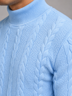 Men's Cable Knit Turtleneck Sweater