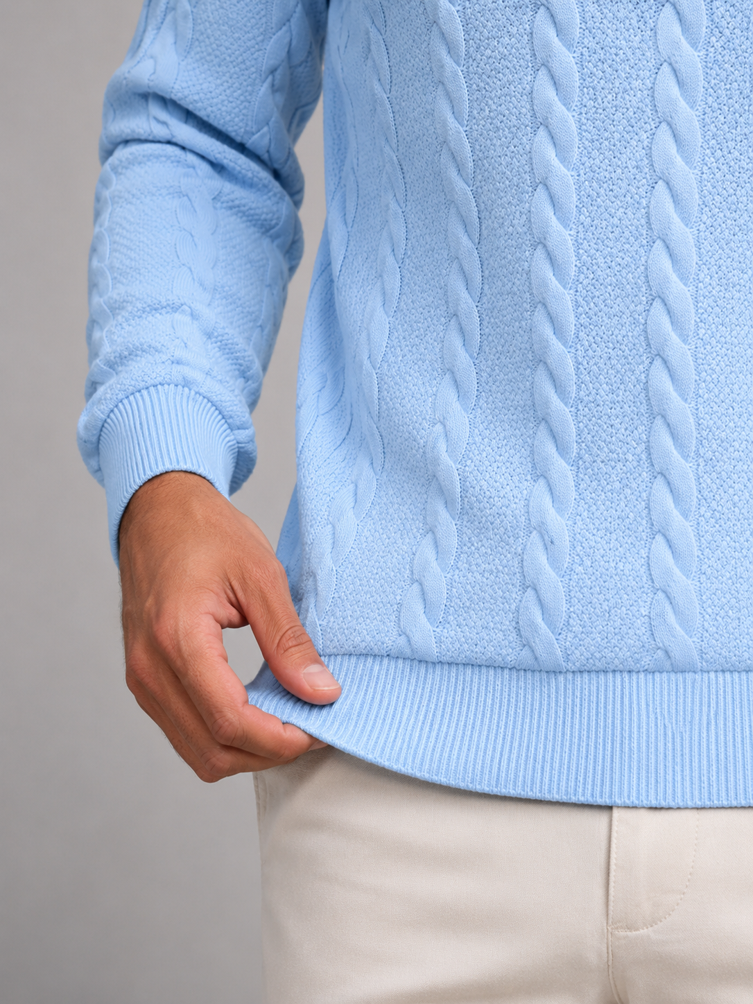 Men's Cable Knit Turtleneck Sweater
