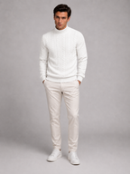 Men's Cable Knit Turtleneck Sweater