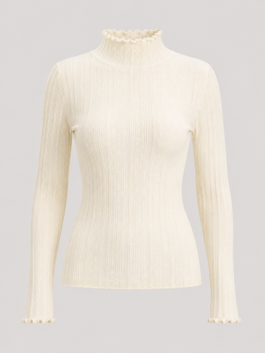 Women's Ribbed Mock Neck Knit Sweater