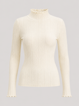 Women's Ribbed Mock Neck Knit Sweater
