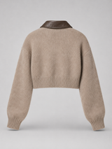 Women's Cropped Fuzzy-Knit Zip Cardigan