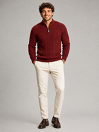 Men's Cable Knit Half-Zip Sweater