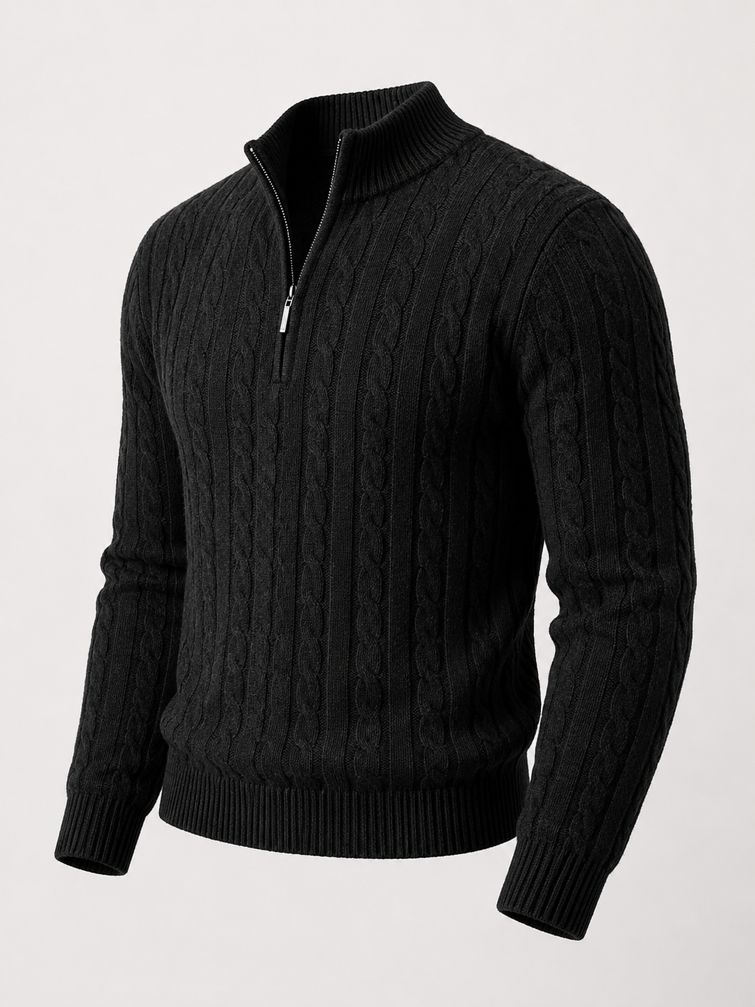 Men's Cable Knit Half-Zip Sweater
