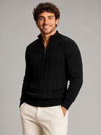 Men's Cable Knit Half-Zip Sweater