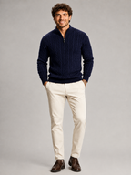 Men's Cable Knit Half-Zip Sweater