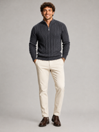 Men's Cable Knit Half-Zip Sweater