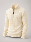 Men's Half-Zip Cable Knit Jumper