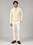 Men's Half-Zip Cable Knit Jumper
