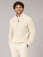Men's Half-Zip Cable Knit Jumper