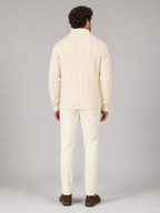 Men's Half-Zip Cable Knit Jumper