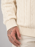 Men's Half-Zip Cable Knit Jumper
