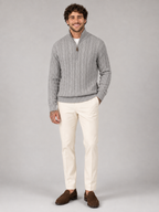Men's Half-Zip Cable Knit Jumper