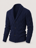 Men's Shawl Collar Cable Knit Cardigan
