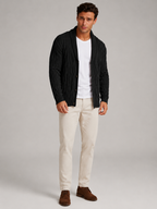 Men's Shawl Collar Cable Knit Cardigan