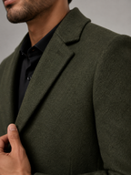 Men's Single-Breasted Tailored Overcoat
