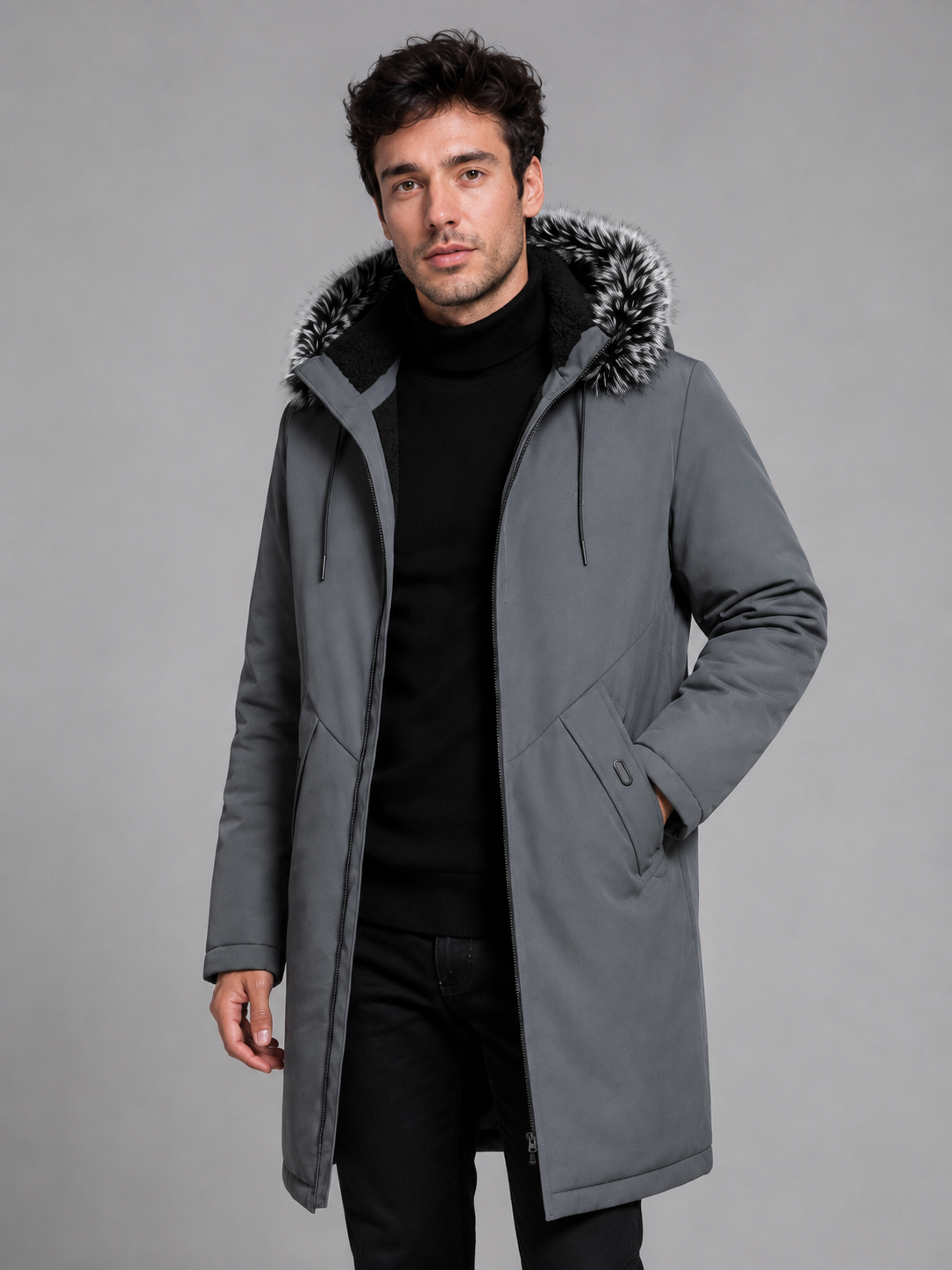 Men's Fleece-Lined Hooded Parka