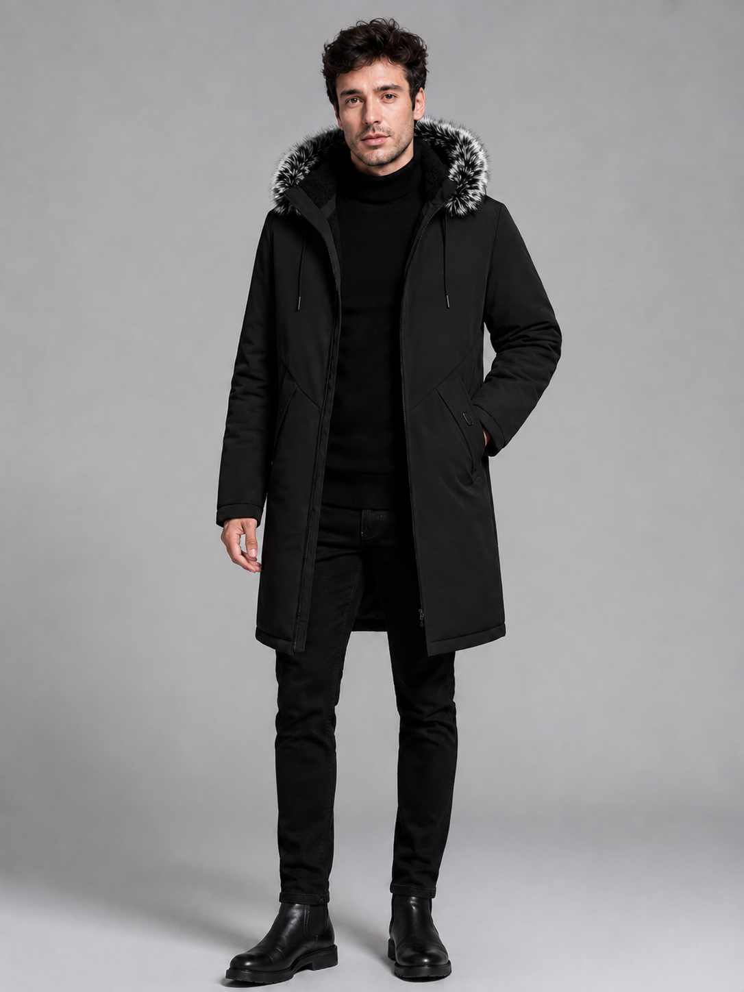 Men's Fleece-Lined Hooded Parka