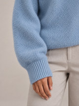 Women's Contrast Collar Jumper | Embroidered Crew Neck Knit