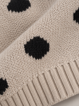 Women's Polka Dot Knit Jumper | Oversized Crew Neck Sweater