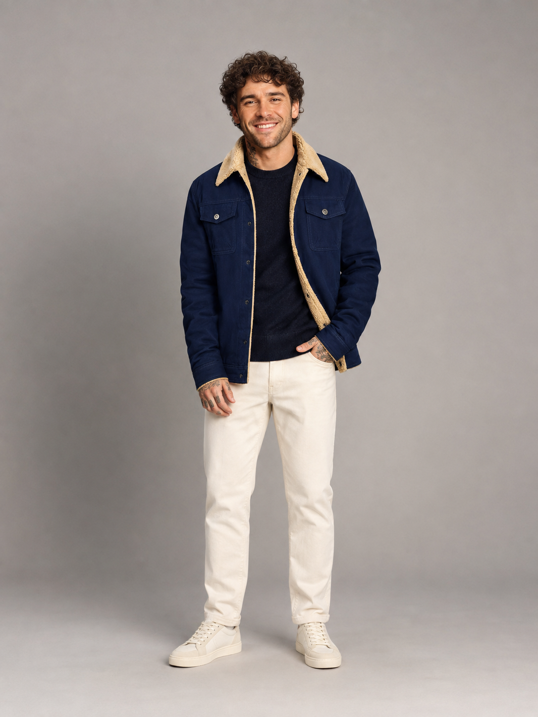 Men's Sherpa-Lined Trucker Jacket