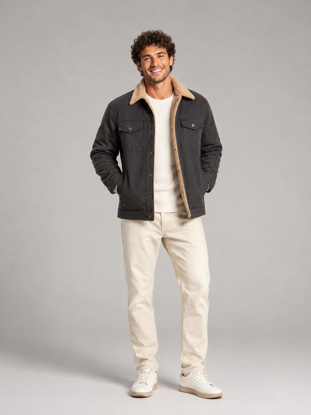 Men's Sherpa-Lined Trucker Jacket