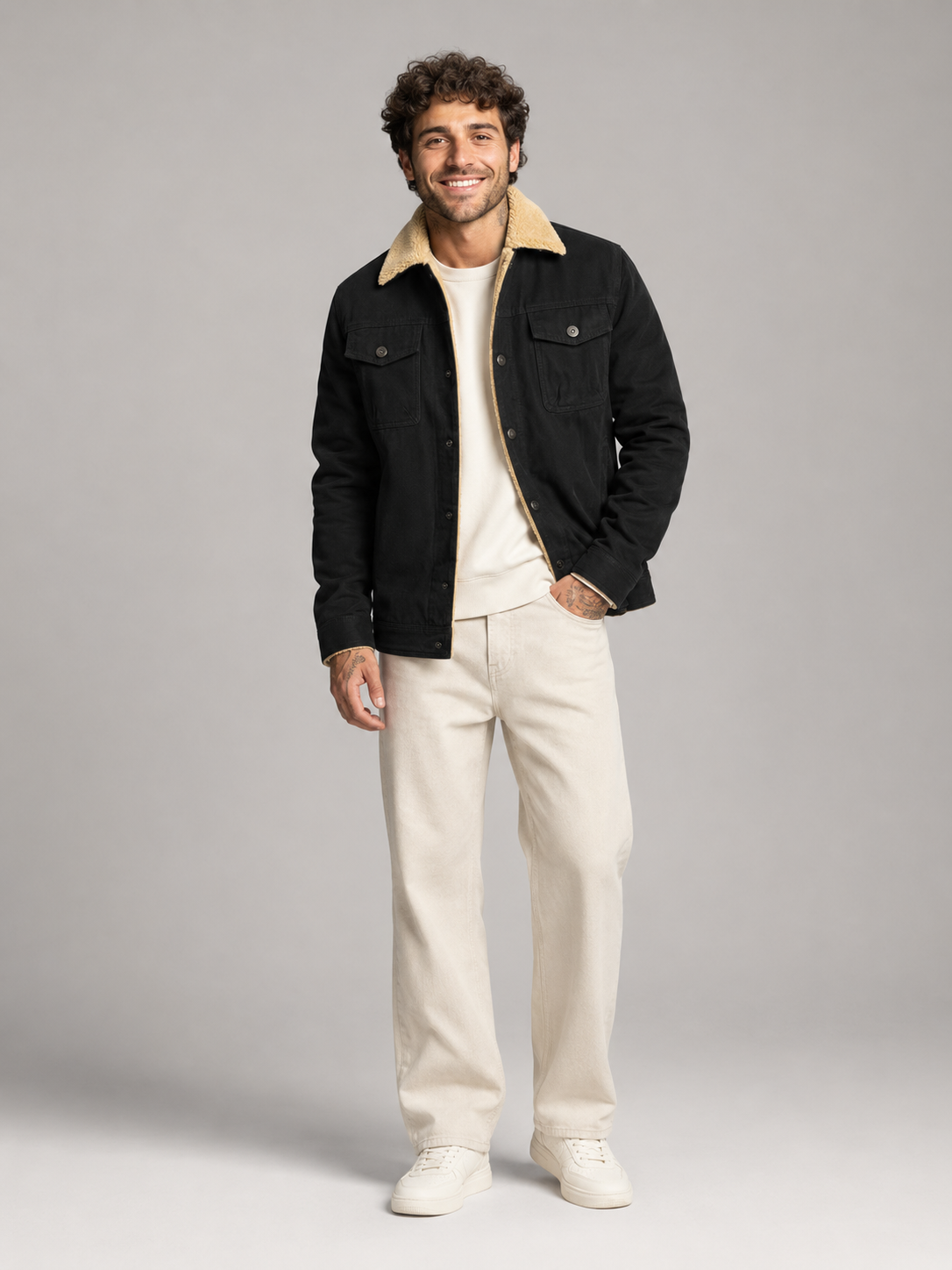 Men's Sherpa-Lined Trucker Jacket