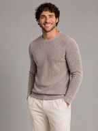 Men's Two-Tone Ribbed Knit Sweater