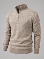 Men's Diamond Knit Quarter-Zip Sweater