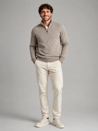 Men's Diamond Knit Quarter-Zip Sweater