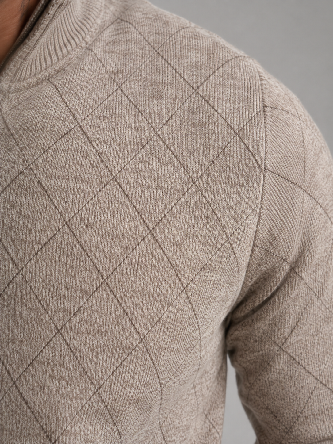 Men's Diamond Knit Quarter-Zip Sweater