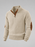Men's Elbow Patch Cable Knit Sweater